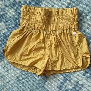 FP Movement Yellow Athletic Shorts with Paper-Bag Waist